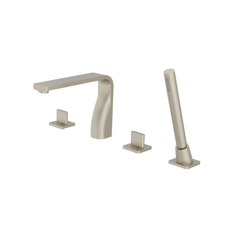 4 Hole Deck Mounted Roman Tub Faucet With Hand Shower