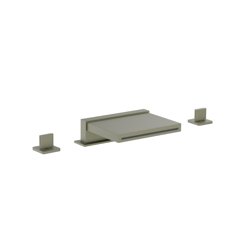3 Hole Deck Mount Cascade / Sheet Flow Roman Tub Faucet