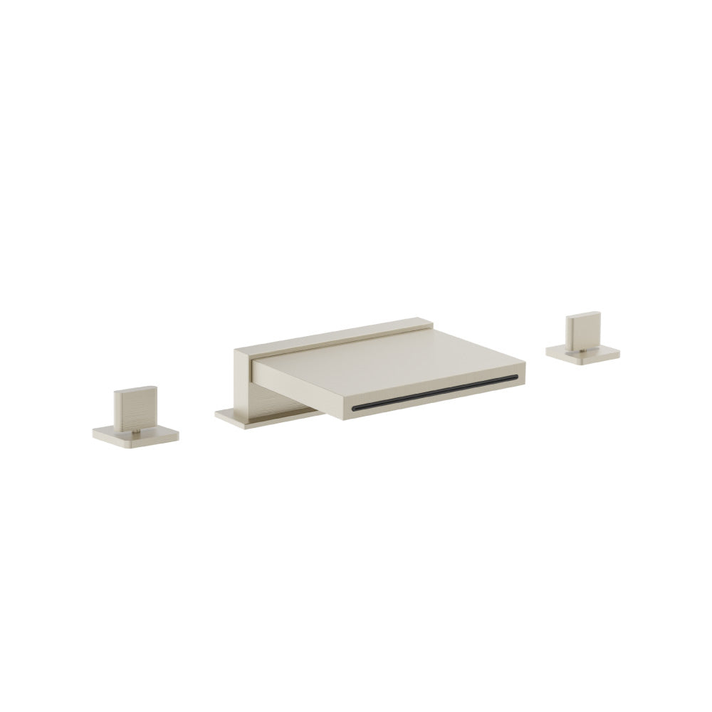 3 Hole Deck Mount Cascade / Sheet Flow Roman Tub Faucet