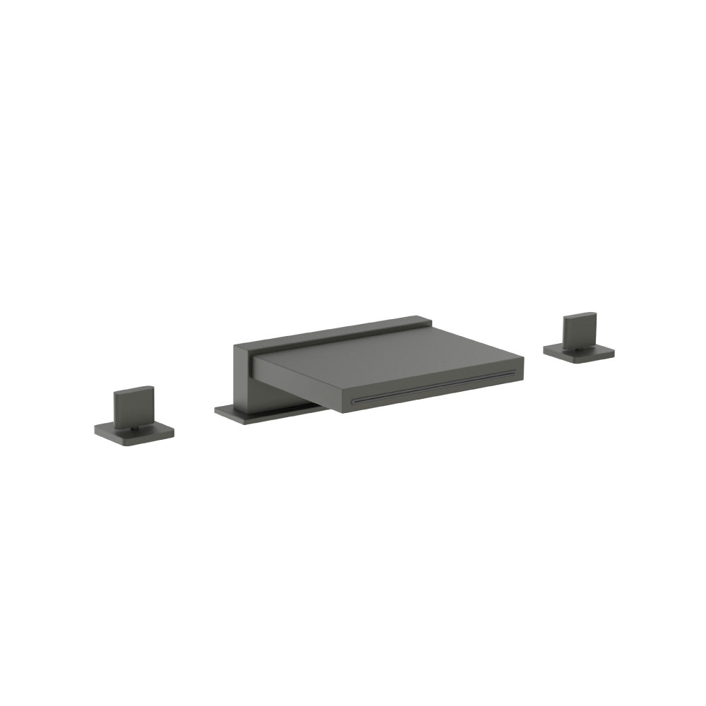 3 Hole Deck Mount Cascade / Sheet Flow Roman Tub Faucet