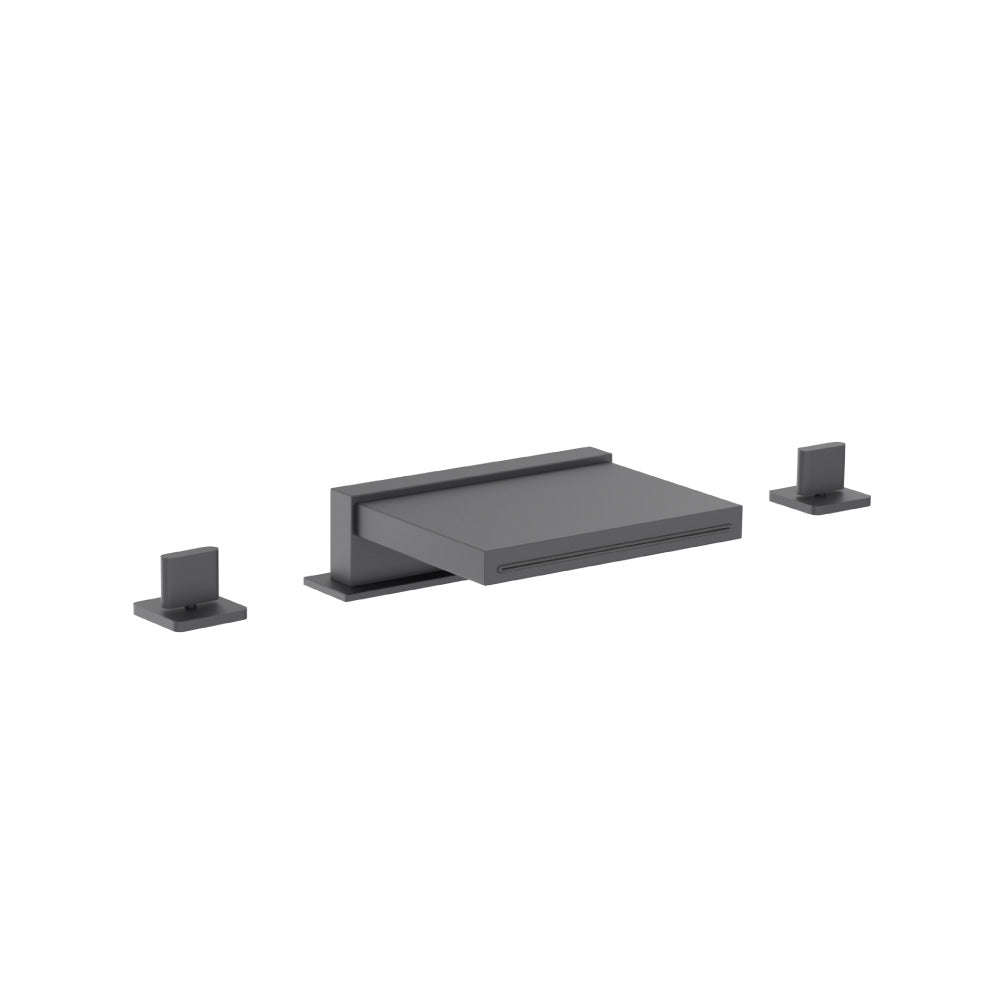 3 Hole Deck Mount Cascade / Sheet Flow Roman Tub Faucet