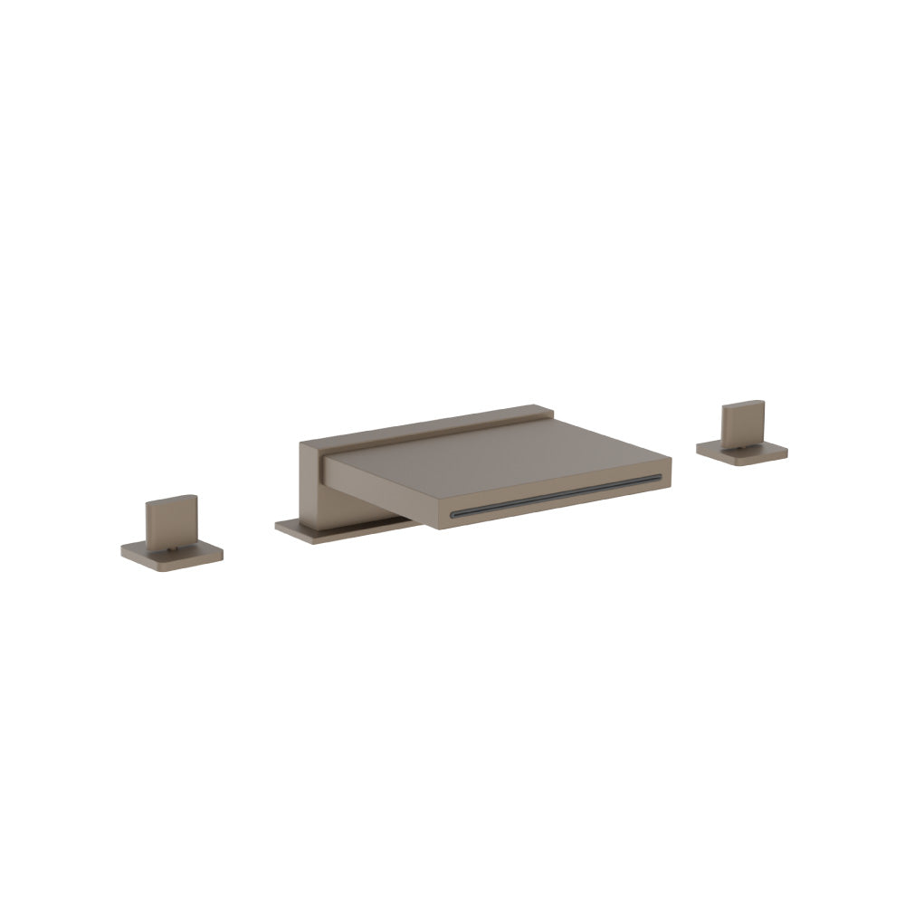 3 Hole Deck Mount Cascade / Sheet Flow Roman Tub Faucet