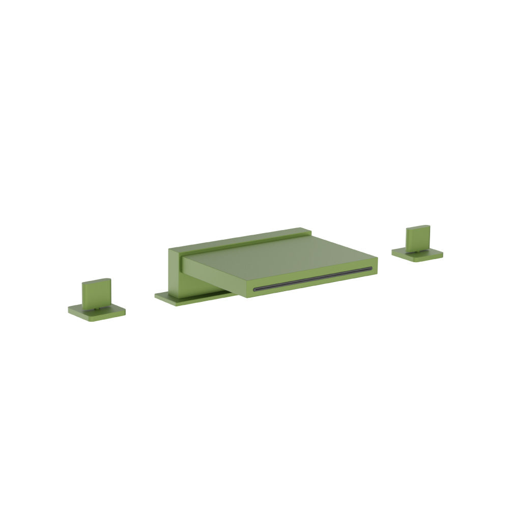 3 Hole Deck Mount Cascade / Sheet Flow Roman Tub Faucet