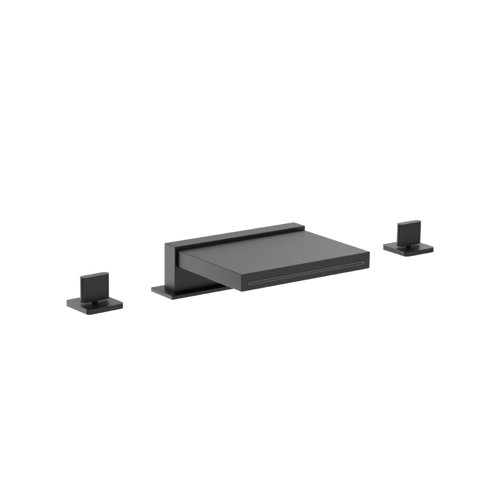 3 Hole Deck Mount Cascade / Sheet Flow Roman Tub Faucet