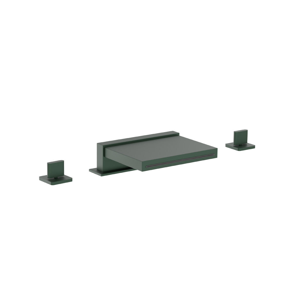 3 Hole Deck Mount Cascade / Sheet Flow Roman Tub Faucet
