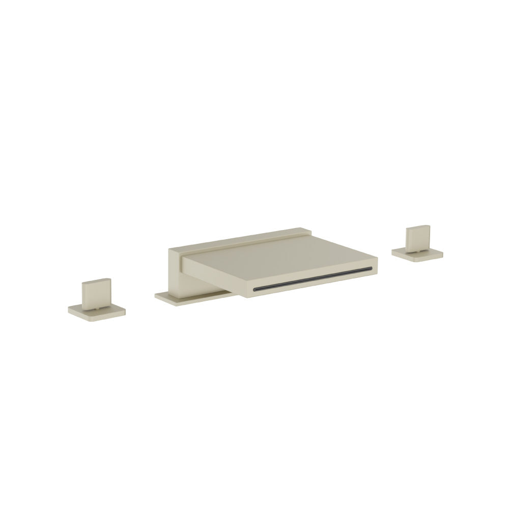 3 Hole Deck Mount Cascade / Sheet Flow Roman Tub Faucet
