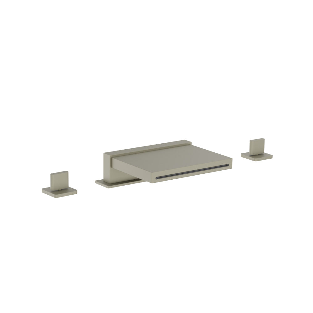 3 Hole Deck Mount Cascade / Sheet Flow Roman Tub Faucet