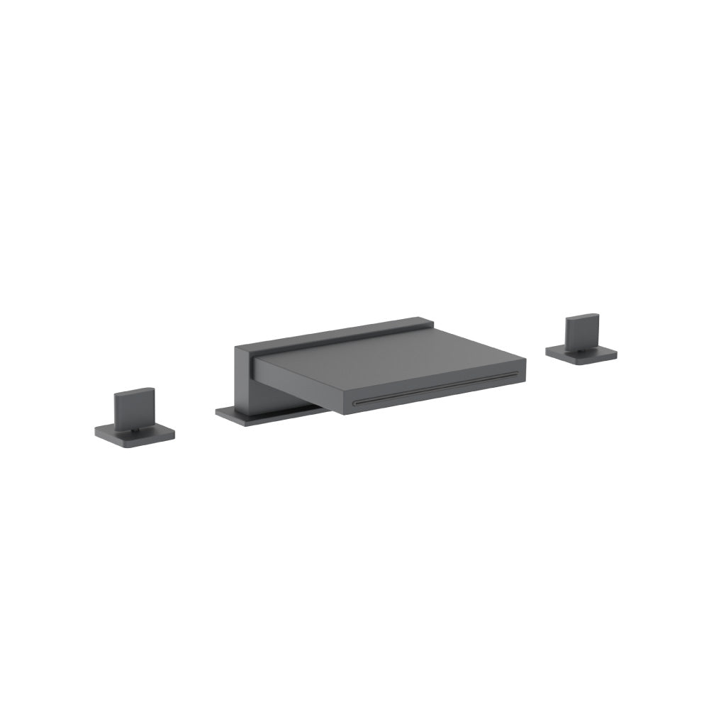 3 Hole Deck Mount Cascade / Sheet Flow Roman Tub Faucet