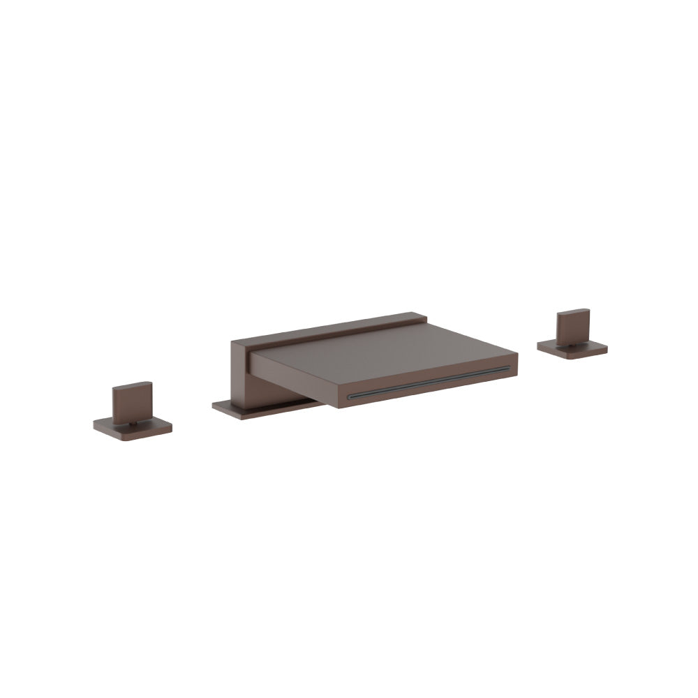 3 Hole Deck Mount Cascade / Sheet Flow Roman Tub Faucet