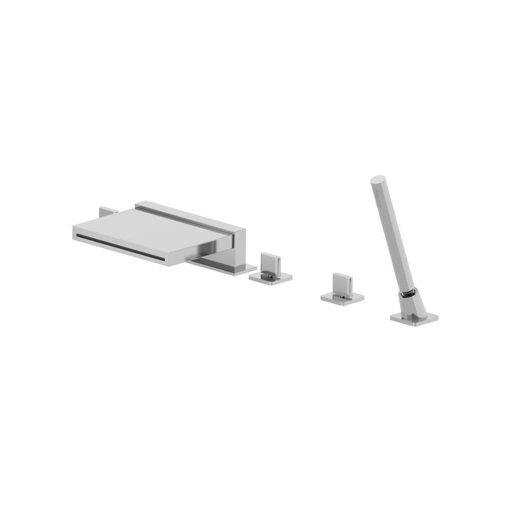 Five Hole Deck Mounted Cascade Flow Roman Tub Faucet With Hand Shower