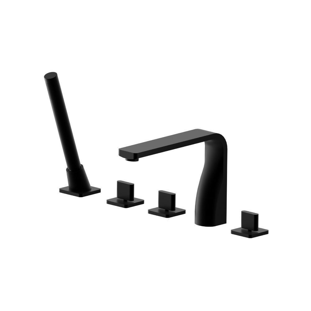 Five Hole Deck Mounted Roman Tub Faucet With Hand Shower