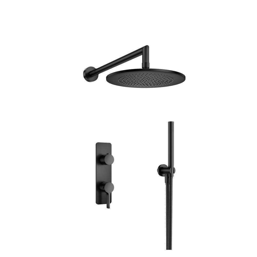 Two Output Shower Set With Shower Head, Hand Held And Slide Bar