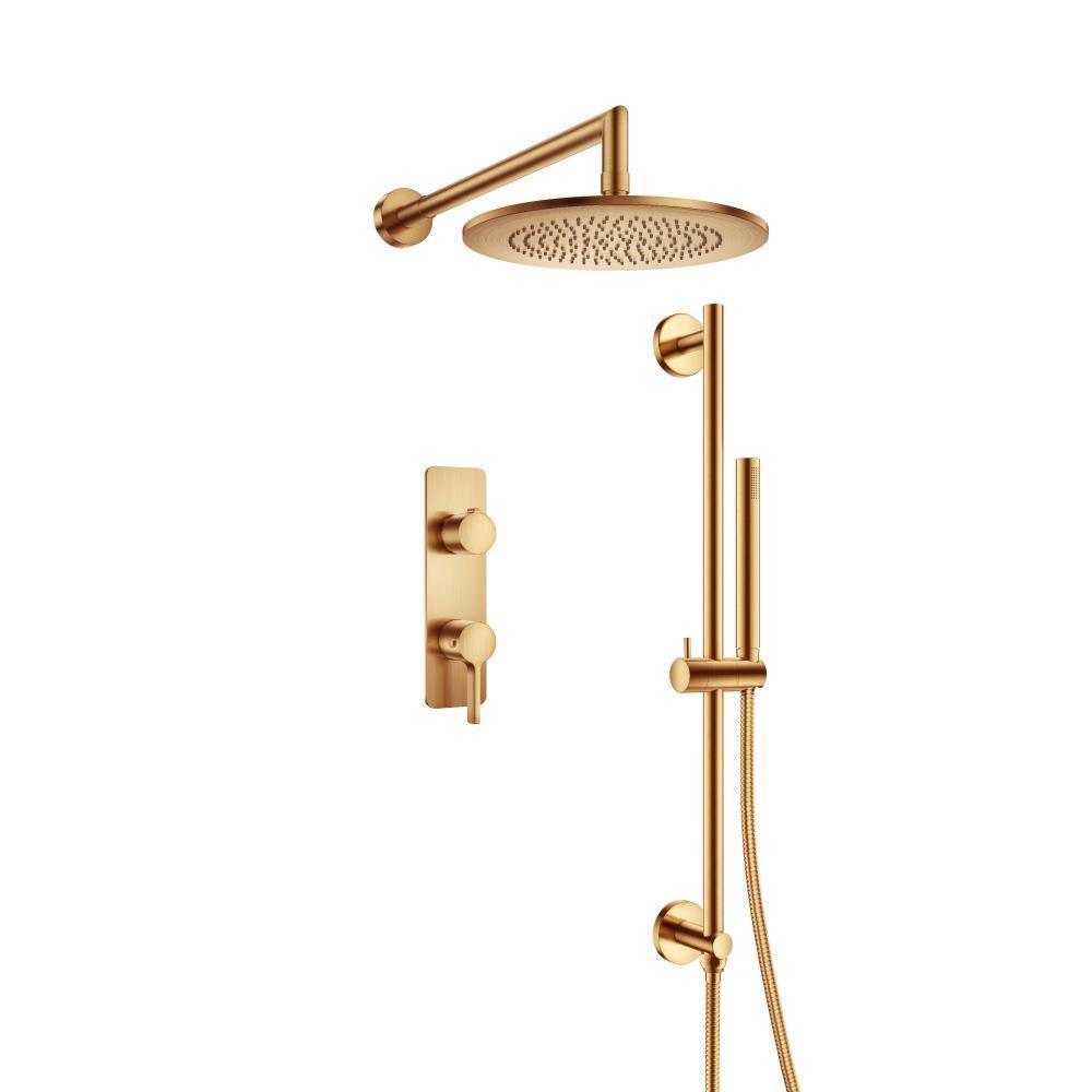 Two Output Shower Set With Shower Head, Hand Held And Slide Bar