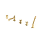 Five Hole Deck Mounted Roman Tub Faucet With Hand Shower