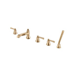 Five Hole Deck Mounted Roman Tub Faucet With Hand Shower