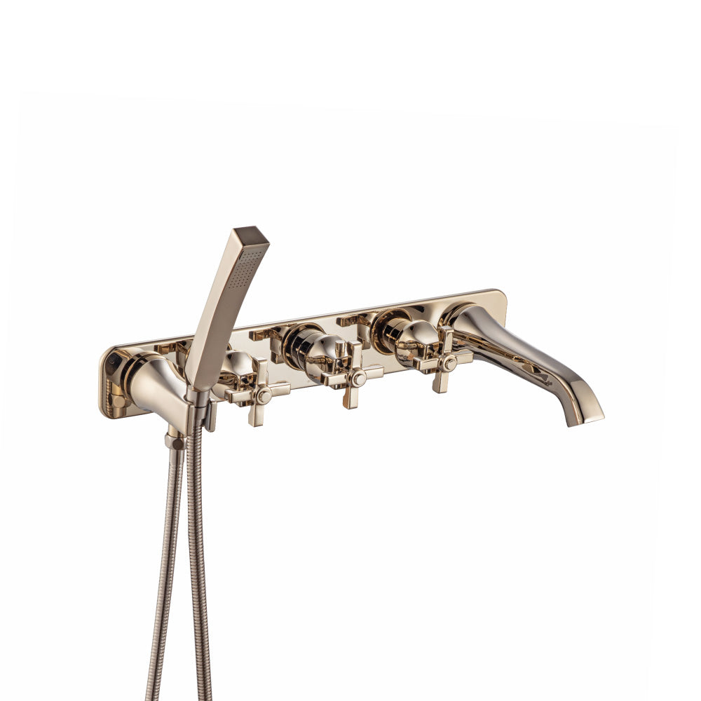 Wall Mount Tub Filler With Hand Shower
