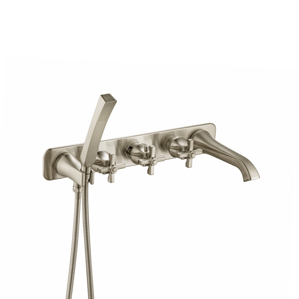 Wall Mount Tub Filler With Hand Shower
