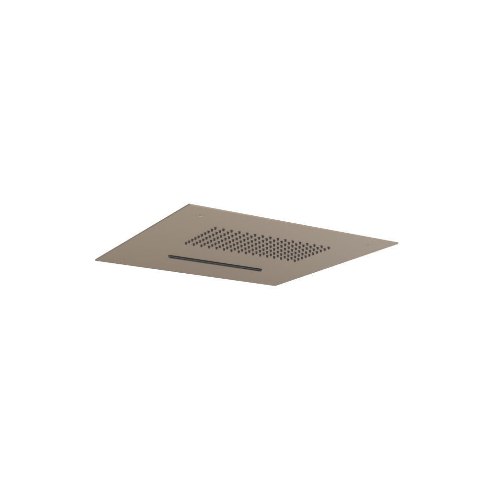 15" Stainless Steel Flush Mount Rainhead With Cascade Waterfall