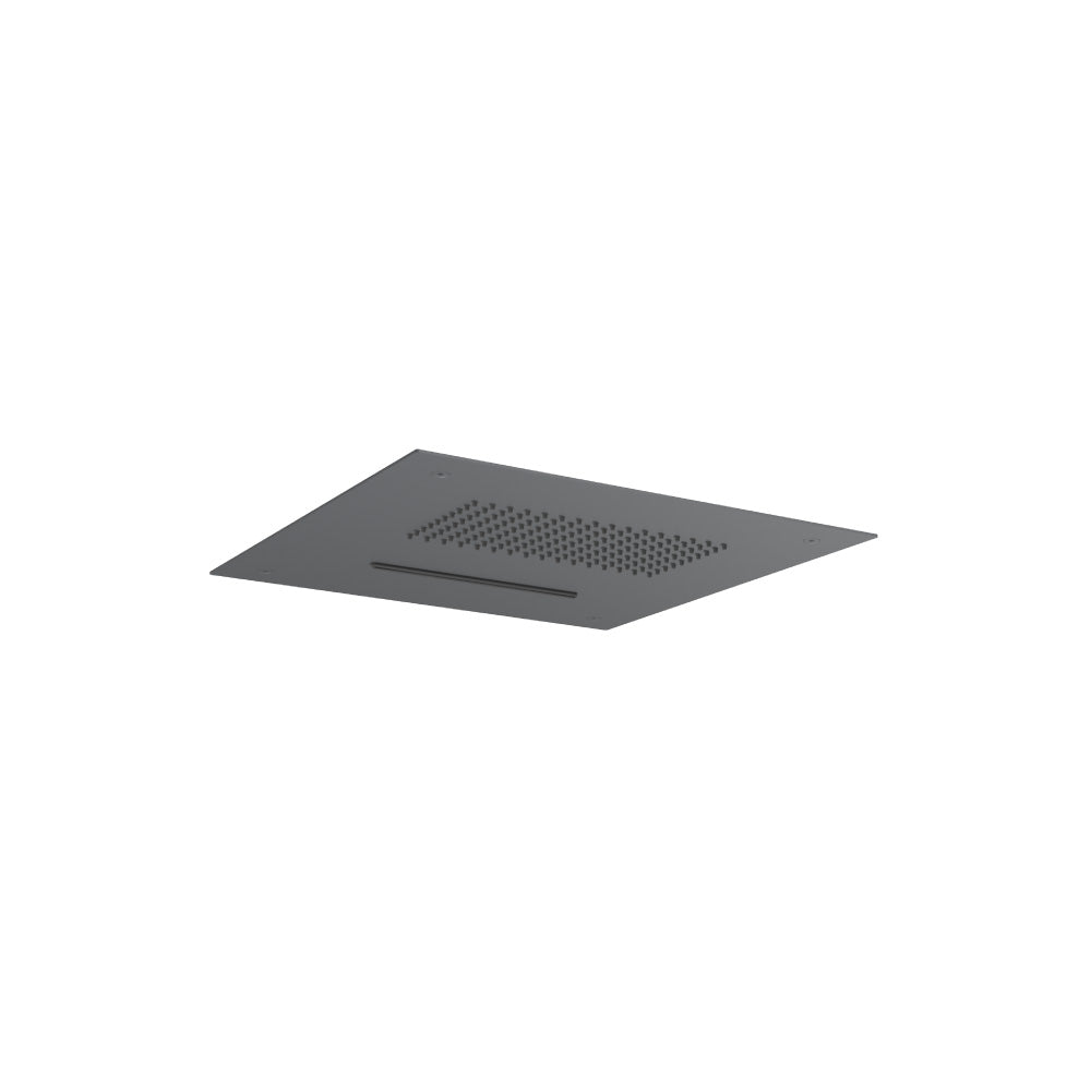 15" Stainless Steel Flush Mount Rainhead With Cascade Waterfall