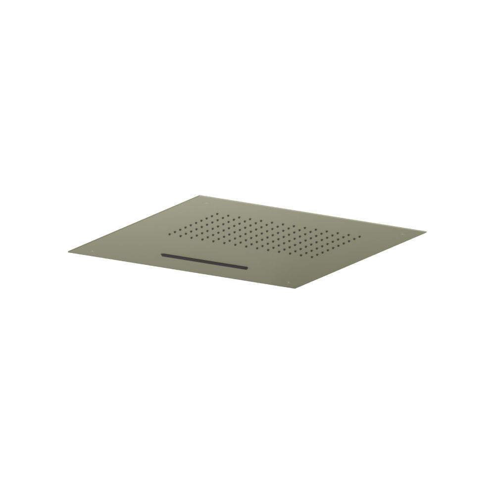 20" Stainless Steel Flush Mount Rainhead With Cascade Waterfall