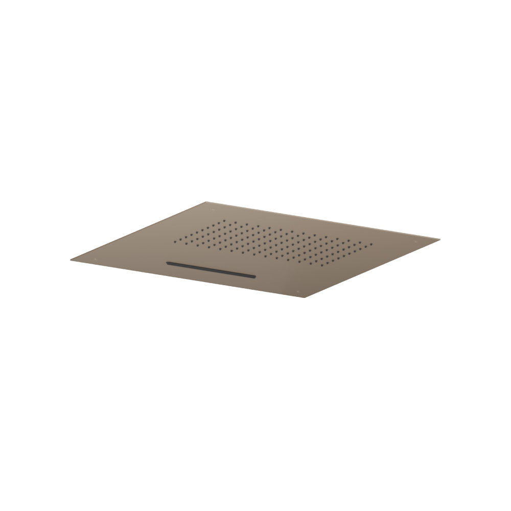 20" Stainless Steel Flush Mount Rainhead With Cascade Waterfall