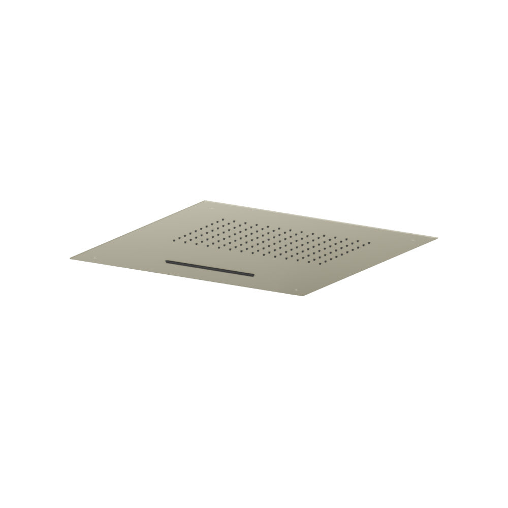 20" Stainless Steel Flush Mount Rainhead With Cascade Waterfall