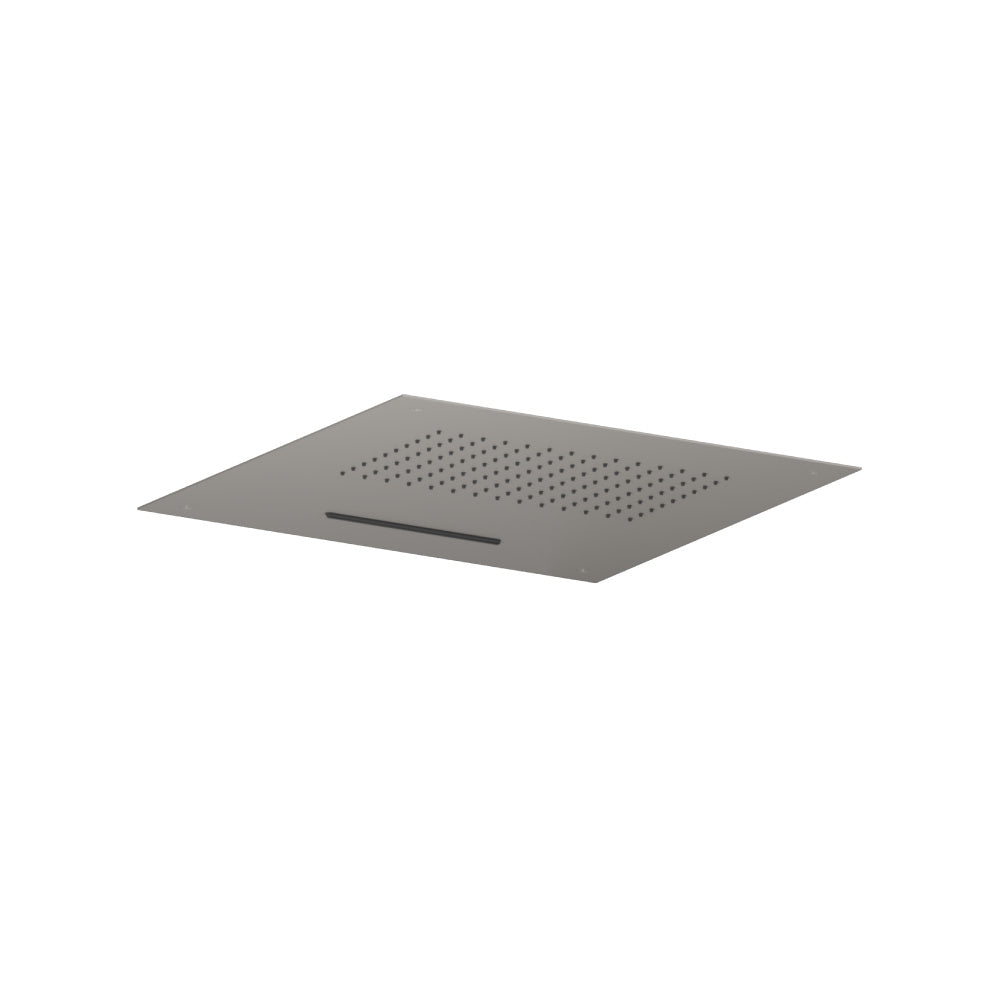 20" Stainless Steel Flush Mount Rainhead With Cascade Waterfall