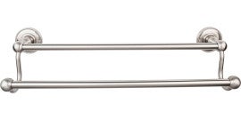 Edwardian Bath Towel Bar Double - Beaded Backplate