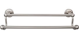 Edwardian Bath Towel Bar Double - Rope Backplate