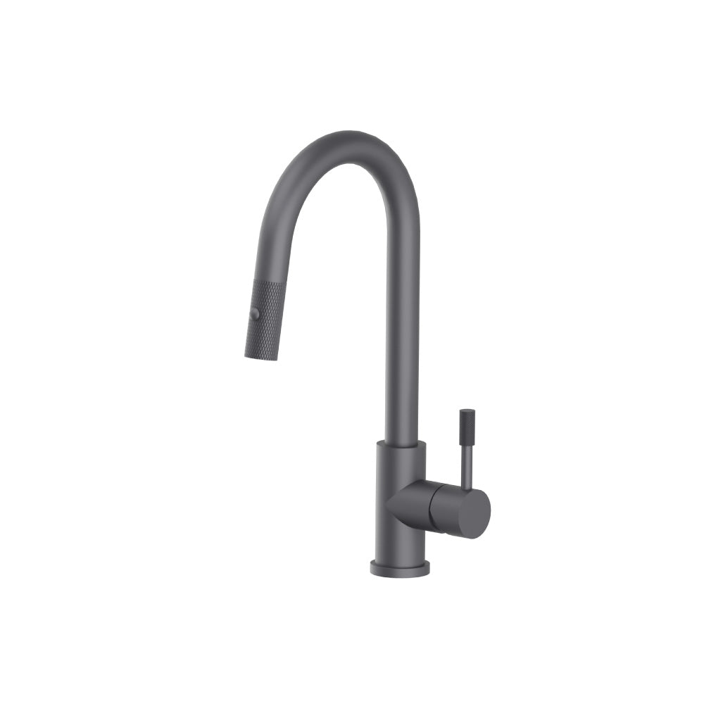 Vasco - Dual Spray Stainless Steel Kitchen Faucet With Pull Out & Knurling
