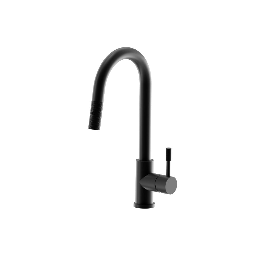 Vasco - Dual Spray Stainless Steel Kitchen Faucet With Pull Out & Knurling