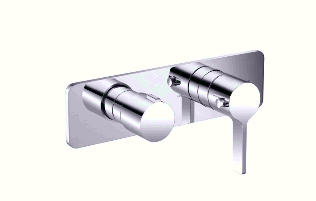 3/4" Horizontal Thermostatic Shower Valve & Trim - 3 Output